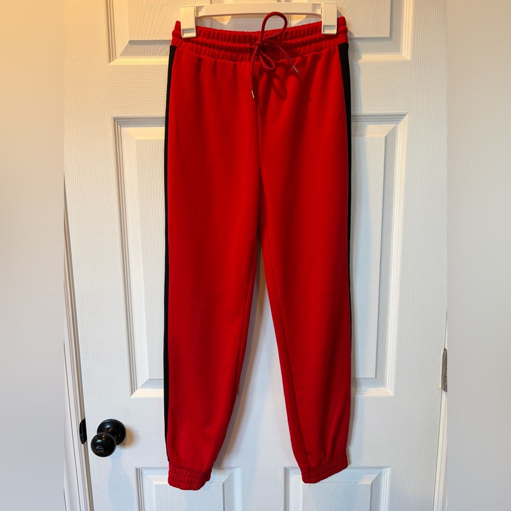Forever 21 Red and Black Joggers (Size S)